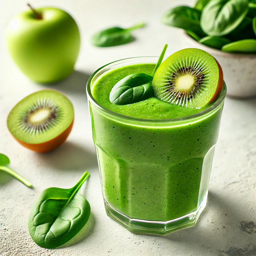 Smoothie Verde de Kiwi, Manzana y Espinacas